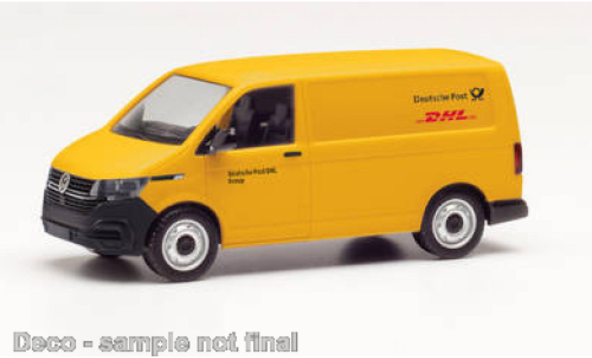 Volkswagen T6 1/87 Herpa .1 fourgon Allemand Post / DHL modellino in miniatura