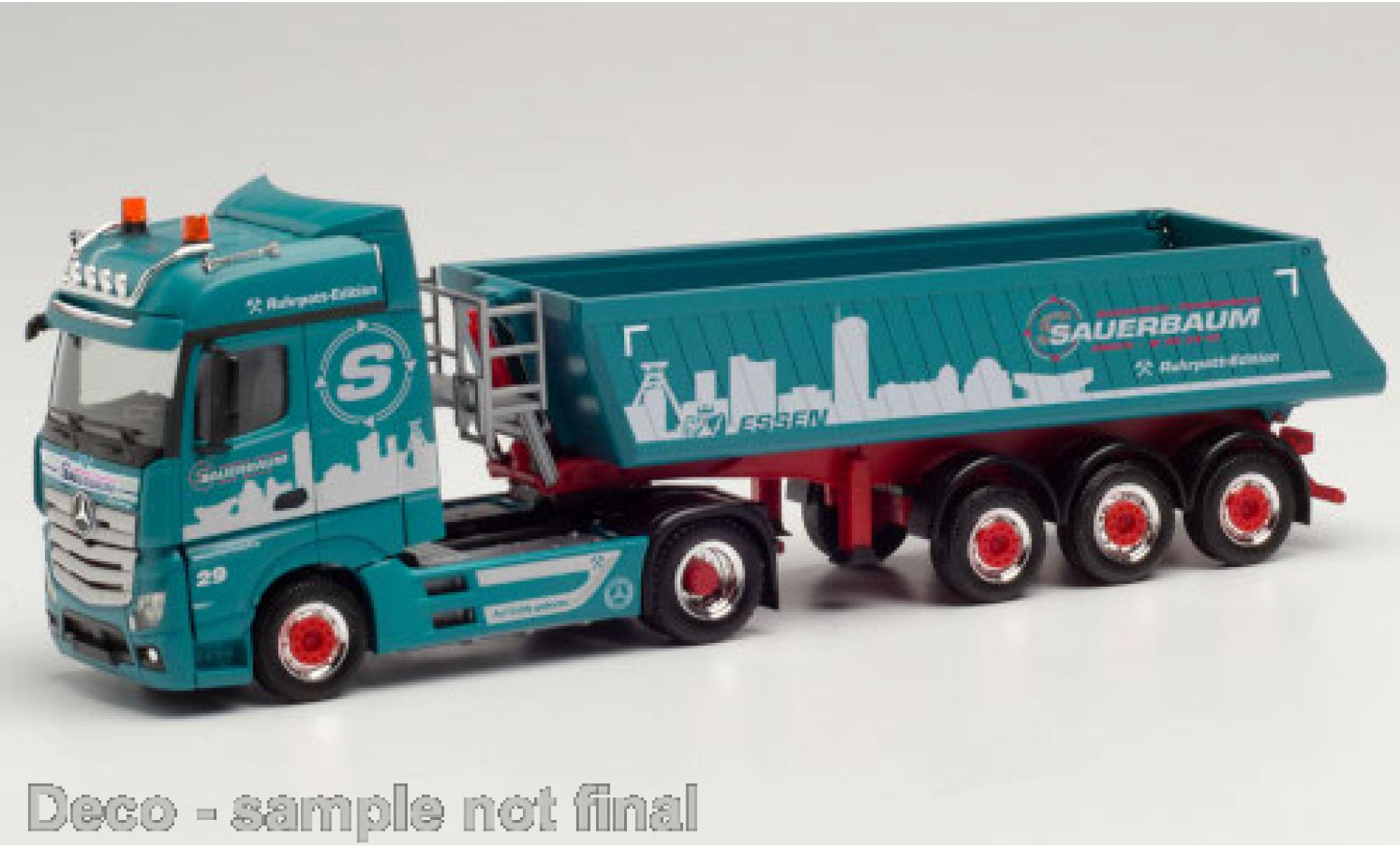 Mercedes Actros 1/87 Herpa Bigspace 2.5 Sauerbaum Schmitz Kipp-Sattelzug modellino in miniatura