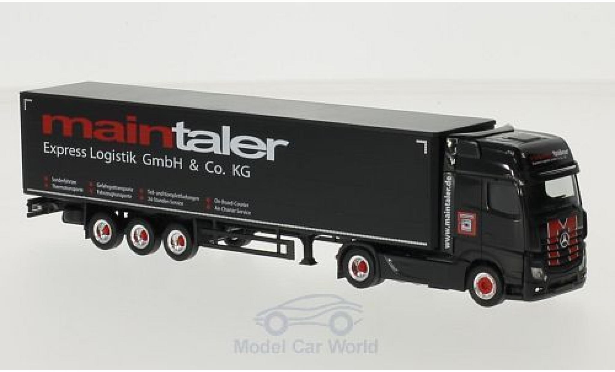 Mercedes Actros 1/87 Herpa Gigaspace Maintaler Gardinenplanen-SZ modellino in miniatura