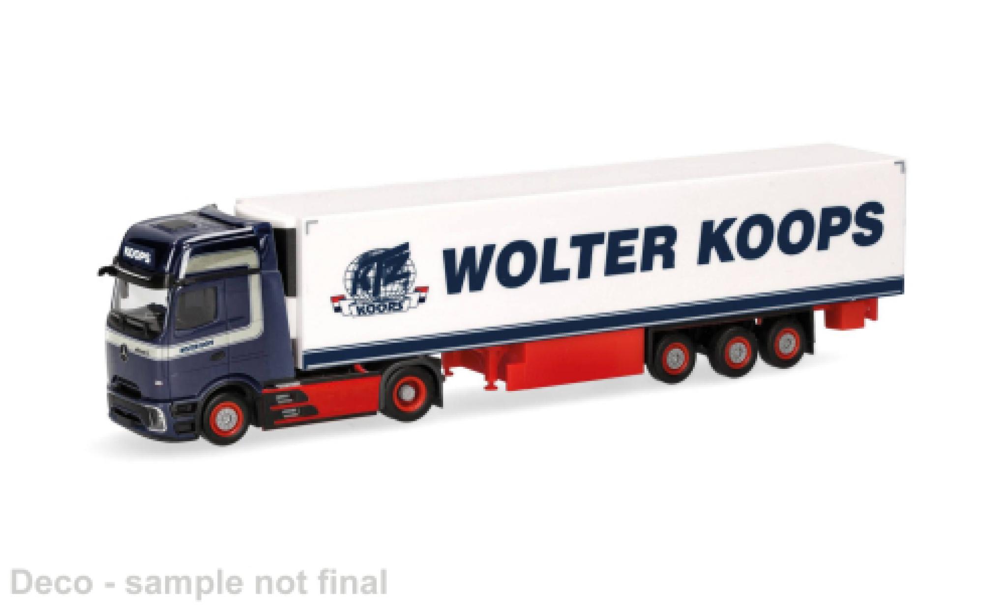 Mercedes Actros Herpa L blau/weiss Wolter Koops 1:87 modellino in miniatura