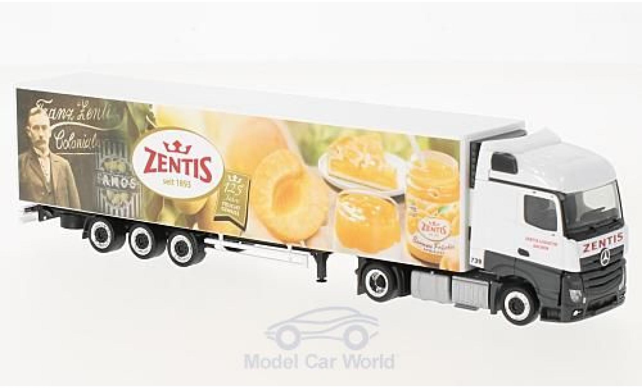 Mercedes Actros 1/87 Herpa Streamspace 125 Jahre Zentis Kühlkoffer-Lowliner-SZ modellino in miniatura