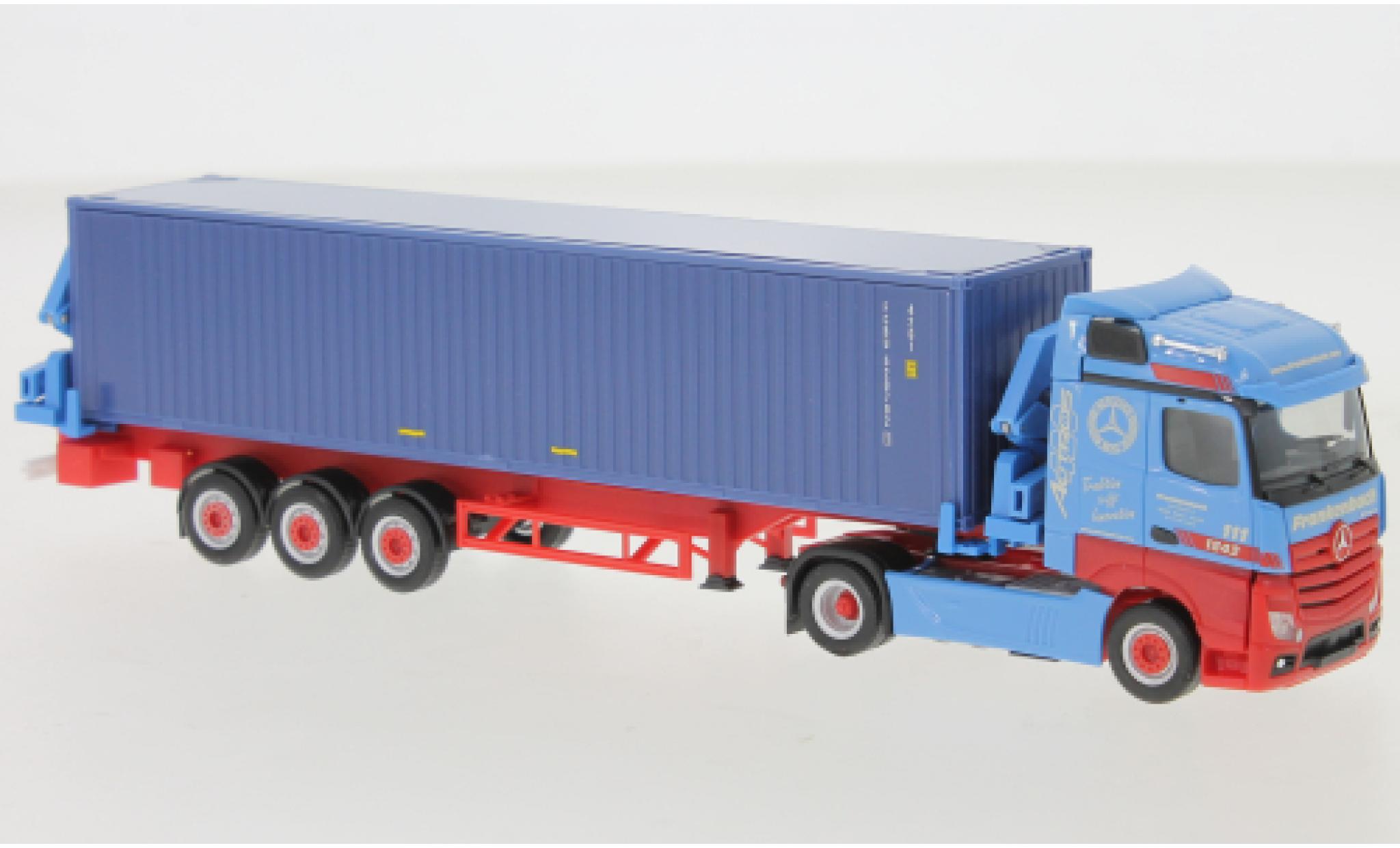 Mercedes Actros 1/87 Herpa Streamspace 2.5 Frankenbach Container-Seitenlader modellino in miniatura