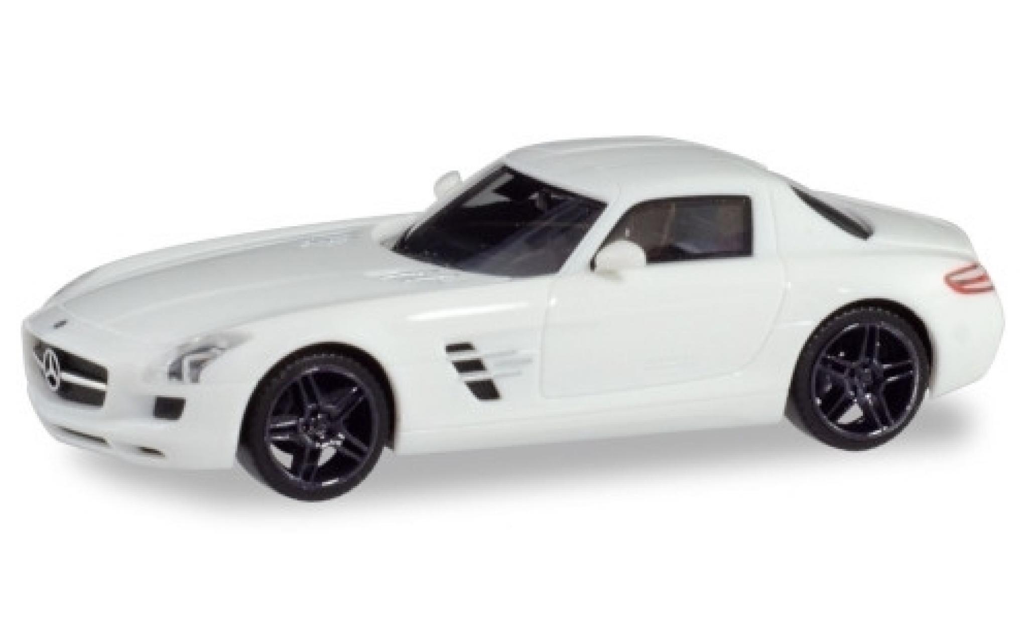Mercedes SLS 1/87 Herpa AMG (C197) bianco avec nero jantes modellino in miniatura