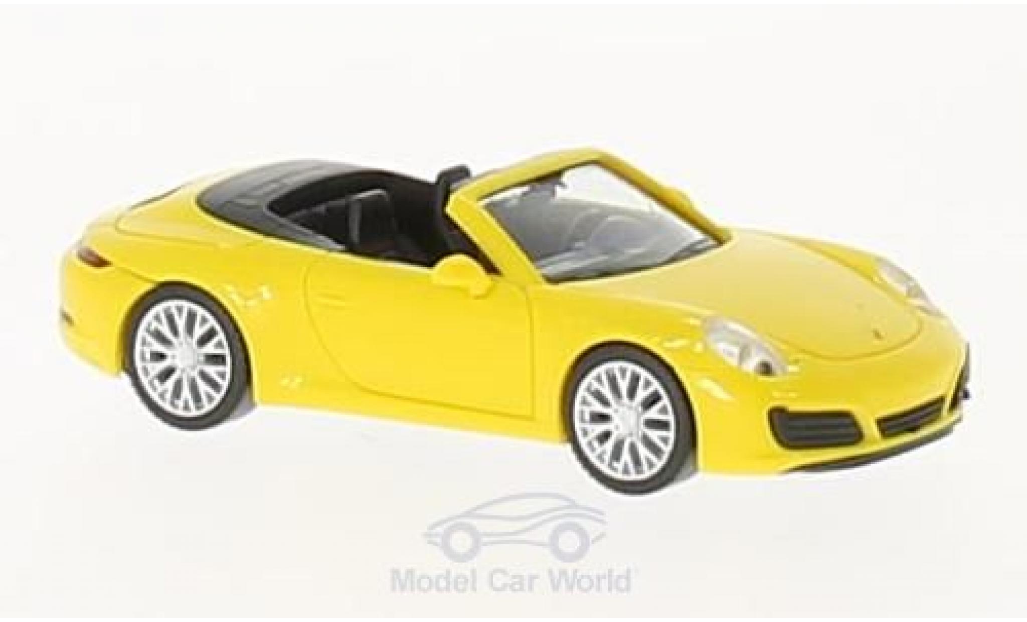 Porsche 991 4S 1/87 Herpa 911 () Carrera 4S Cabrio giallo modellino in miniatura