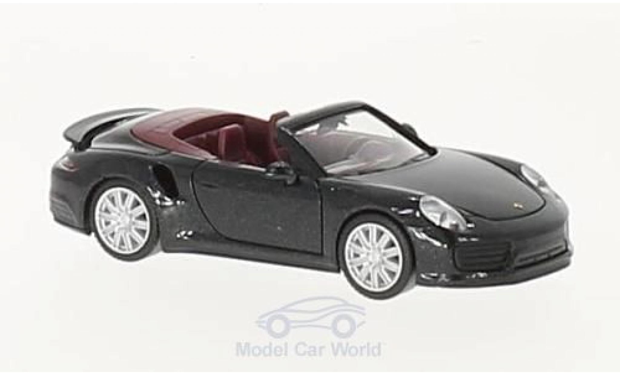 Porsche 911 Turbo 1/87 Herpa Turbo Cabrio metallico nero modellino in miniatura