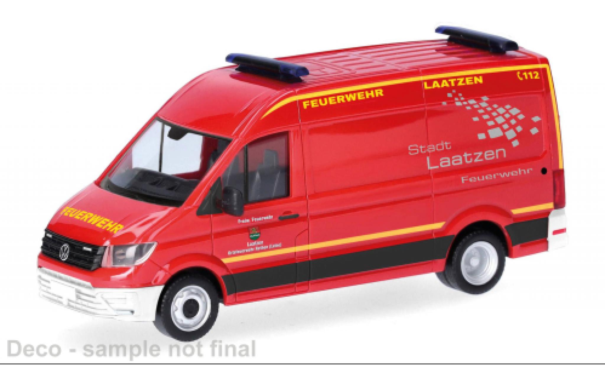 Volkswagen Crafter 1/87 Herpa Kasten Hochdach Freiwillige Feuerwehr Laatzen 1:87 modellino in miniatura
