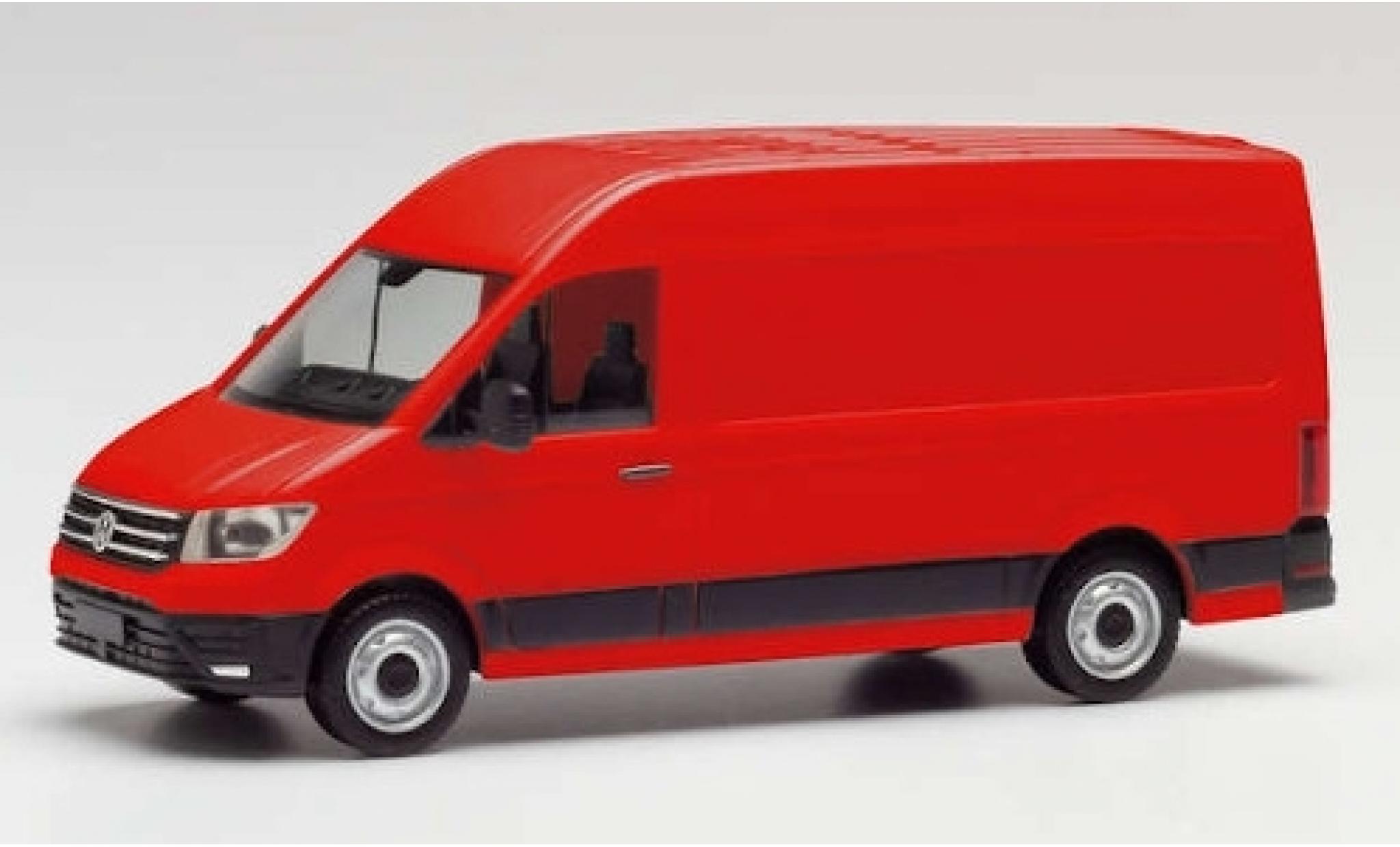 Volkswagen Crafter 1/87 Herpa Kasten Hochdach rosso modellino in miniatura