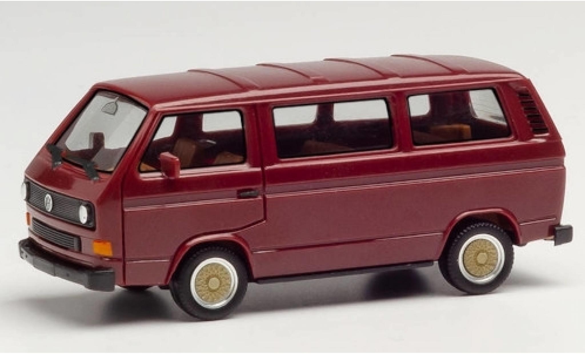 Volkswagen T3 1/87 Herpa Bus rosso avec BBS-jantes modellino in miniatura