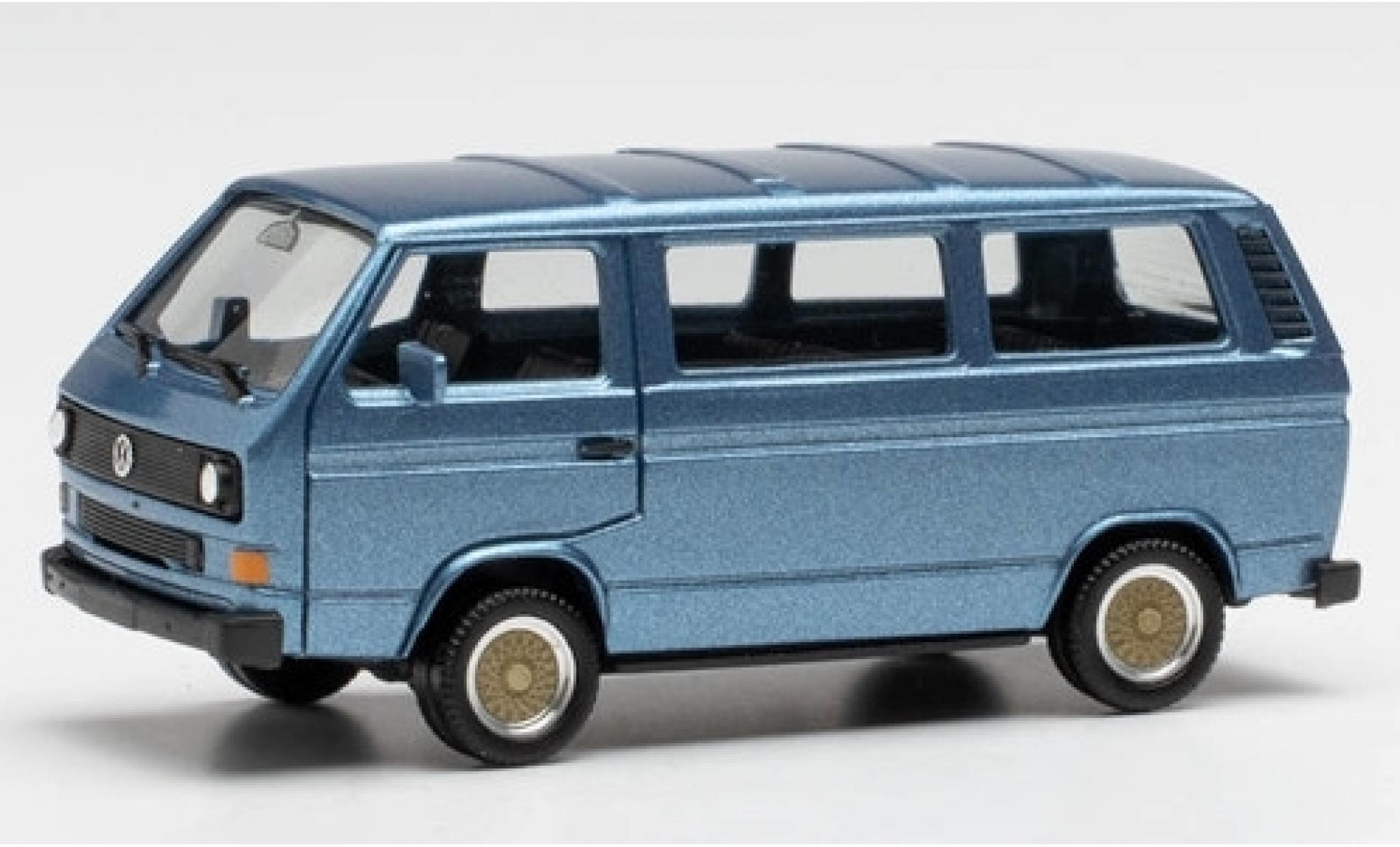 Volkswagen T3 1/87 Herpa Bus metallico blu avec BBS-jantes modellino in miniatura
