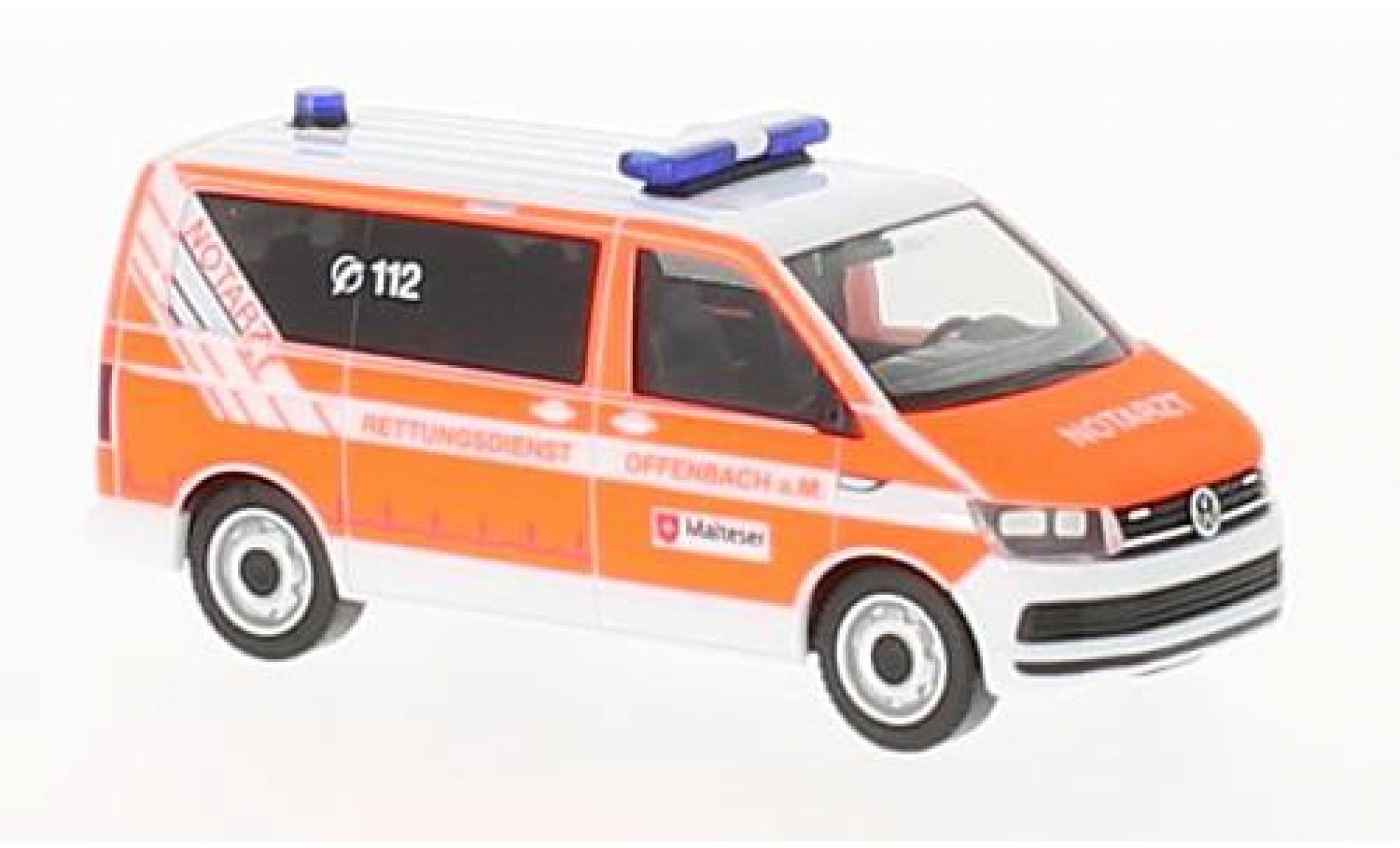 Volkswagen T6 1/87 Herpa Bus Malteser Offenbach modellino in miniatura
