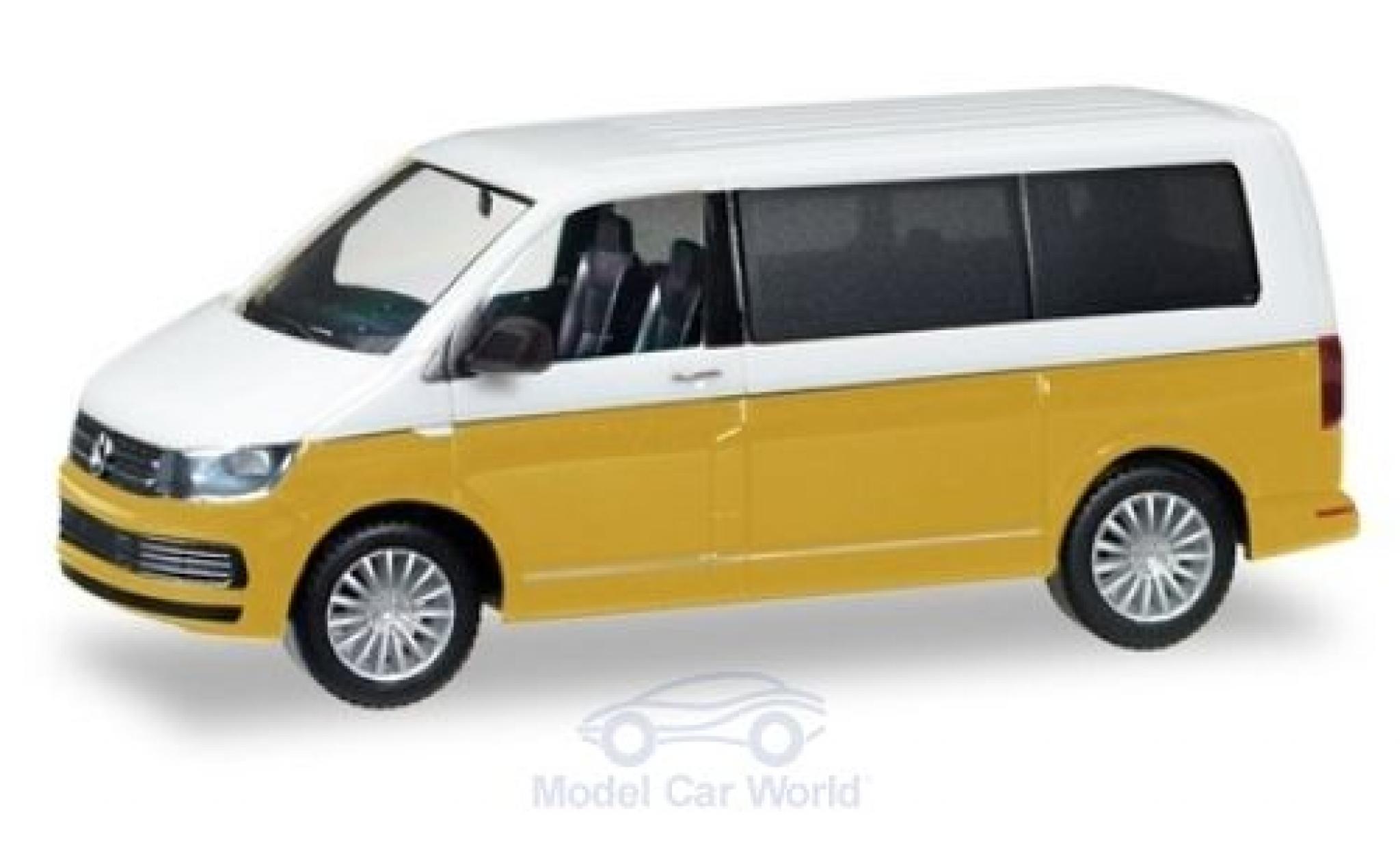 Volkswagen T6 1/87 Herpa Multivan Bicolor bianco/metallico giallo modellino in miniatura