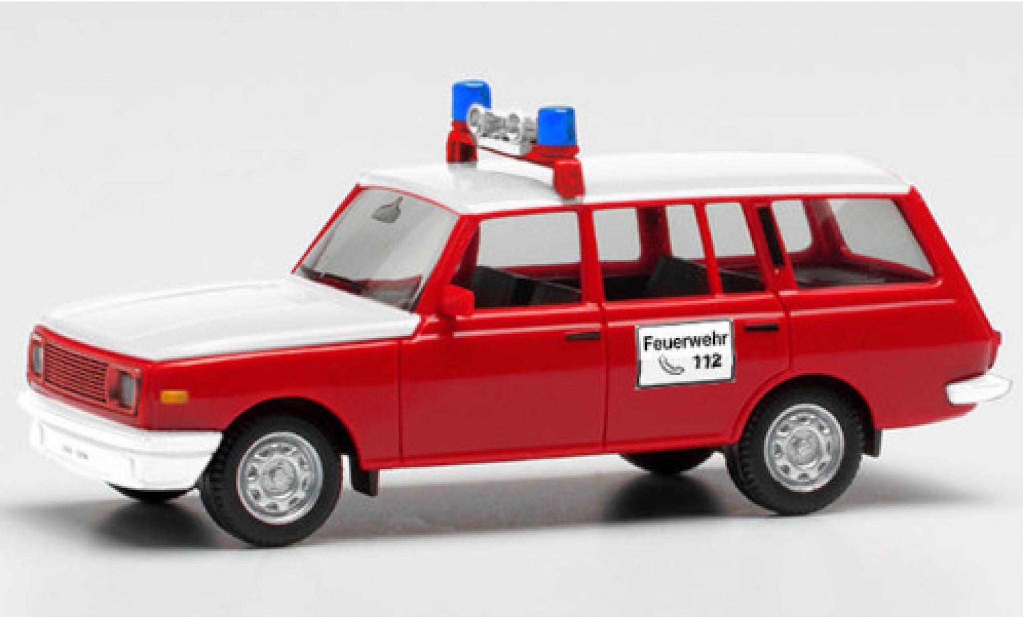 Wartburg 353 1/87 Herpa Tourist Freiwillige Feuerwehr Wittstock 1985 modellino in miniatura