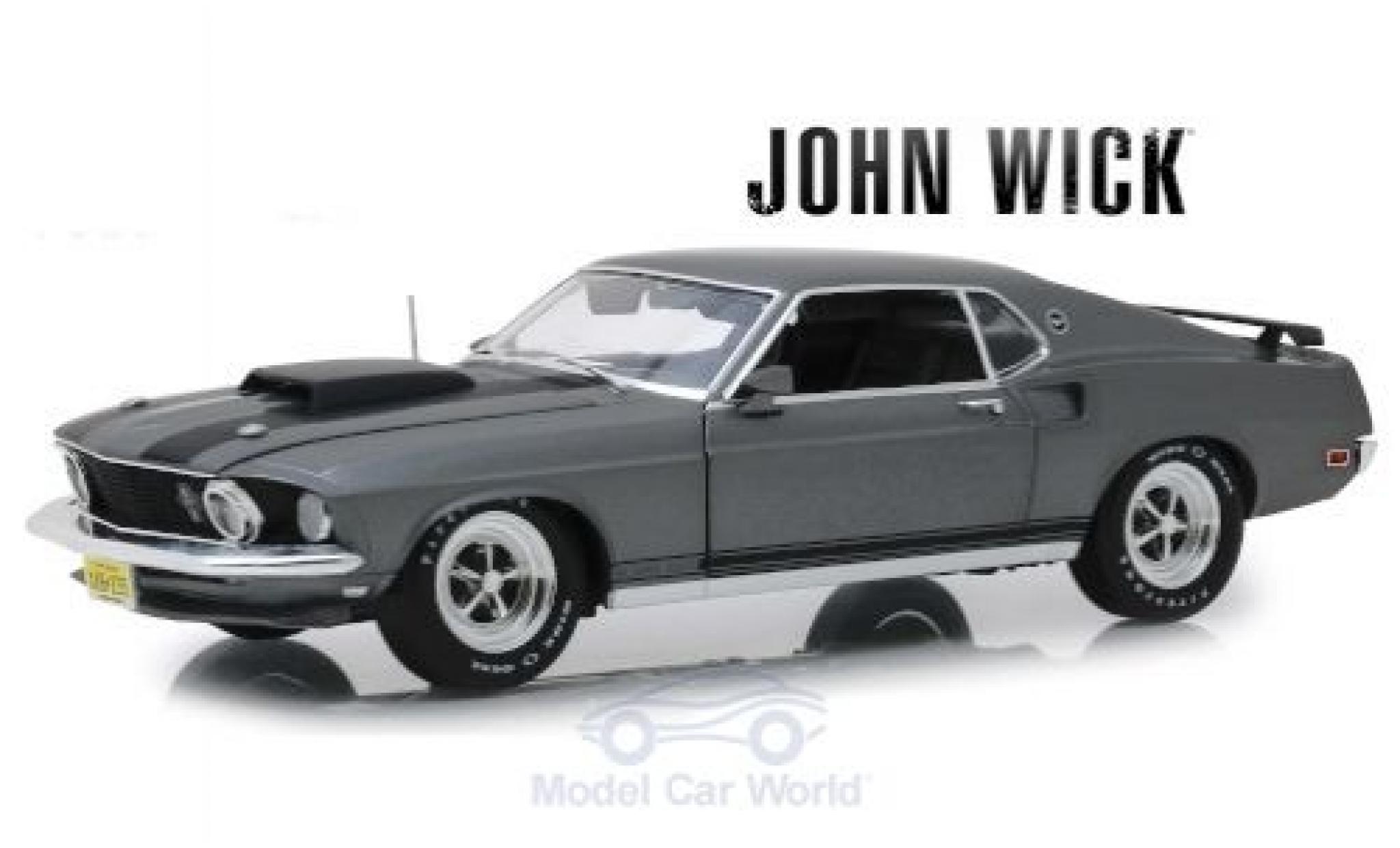Ford Mustang 1/18 Highway 61 BOSS 429 metallico grigio/matt-nero John Wick 1969 modellino in miniatura