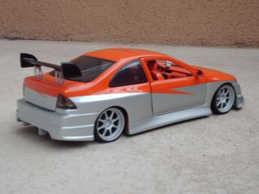 Honda Civic 1/18 Ertl parossoech orange grigio tuning modellino in miniatura