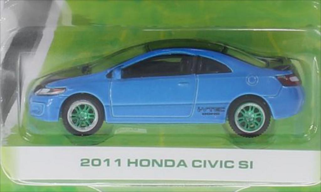 Honda Civic 1/64 Greenlight SI Special Version blu/nero 2011 modellino in miniatura