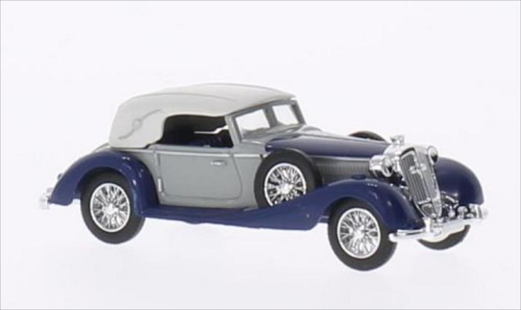 Horch 853 1/87 Busch Cabriolet geschlossen grigio/blu 1933 modellino in miniatura