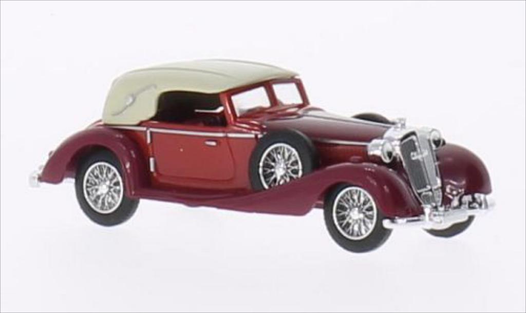 Horch 853 1/87 Busch Cabriolet geschlossen rosso/rosso 1933 modellino in miniatura