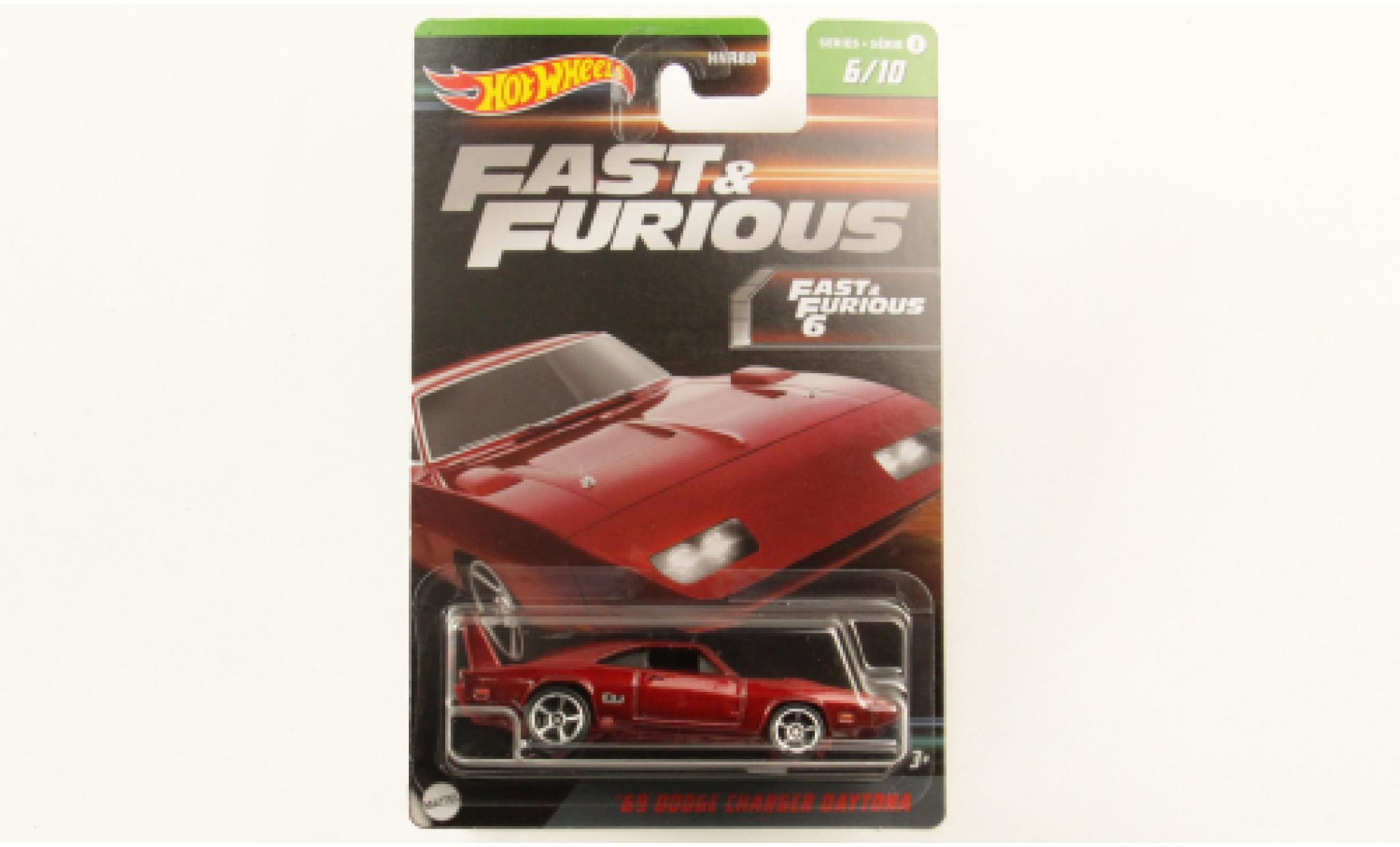 Dodge Charger 1/64 Hot Wheels Daytona metallise rosso rapide & Furious 1969 modellino in miniatura