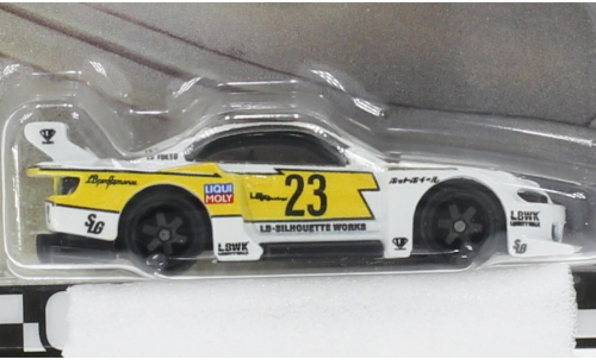 Nissan Silvia 1/64 Hot Wheels Premium (S15) LB-Super Silhouette bianco/giallo modellino in miniatura
