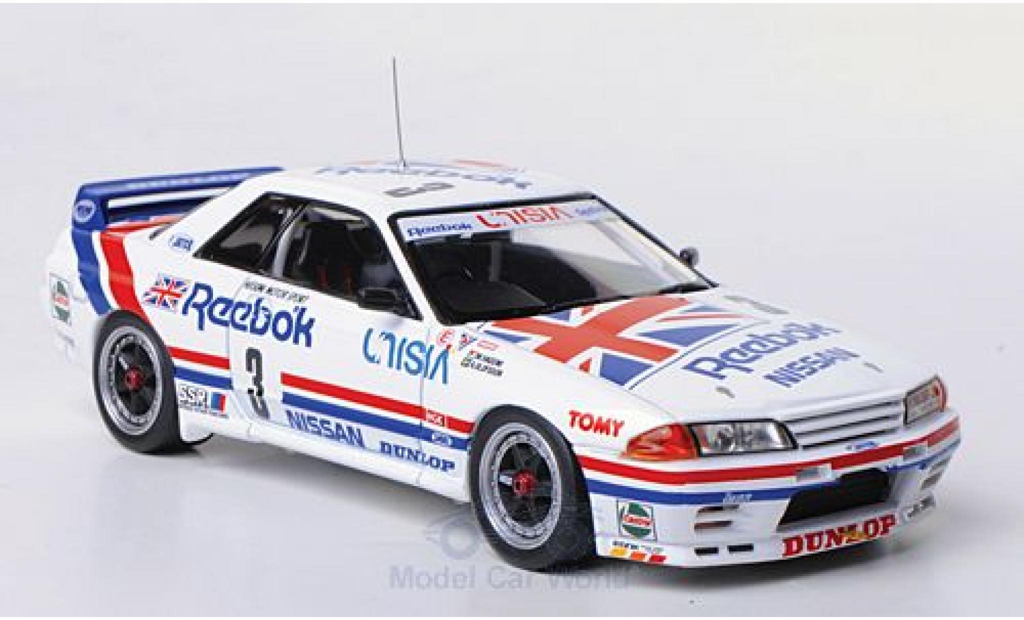 Nissan Skyline 1/43 HPI GT-R (R32) No.3 Hasemi Motor Sport Reebok JTCC Tukuba 1991 M.Hasemi/A.Olofsson modellino in miniatura