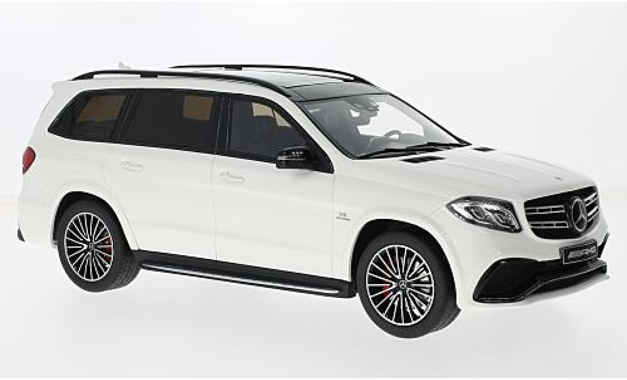 Mercedes Classe S 1/18 GT Spirit AMG GLS 63 (X 166) bianco/nero 50 Years AMG sans Vitrine modellino in miniatura