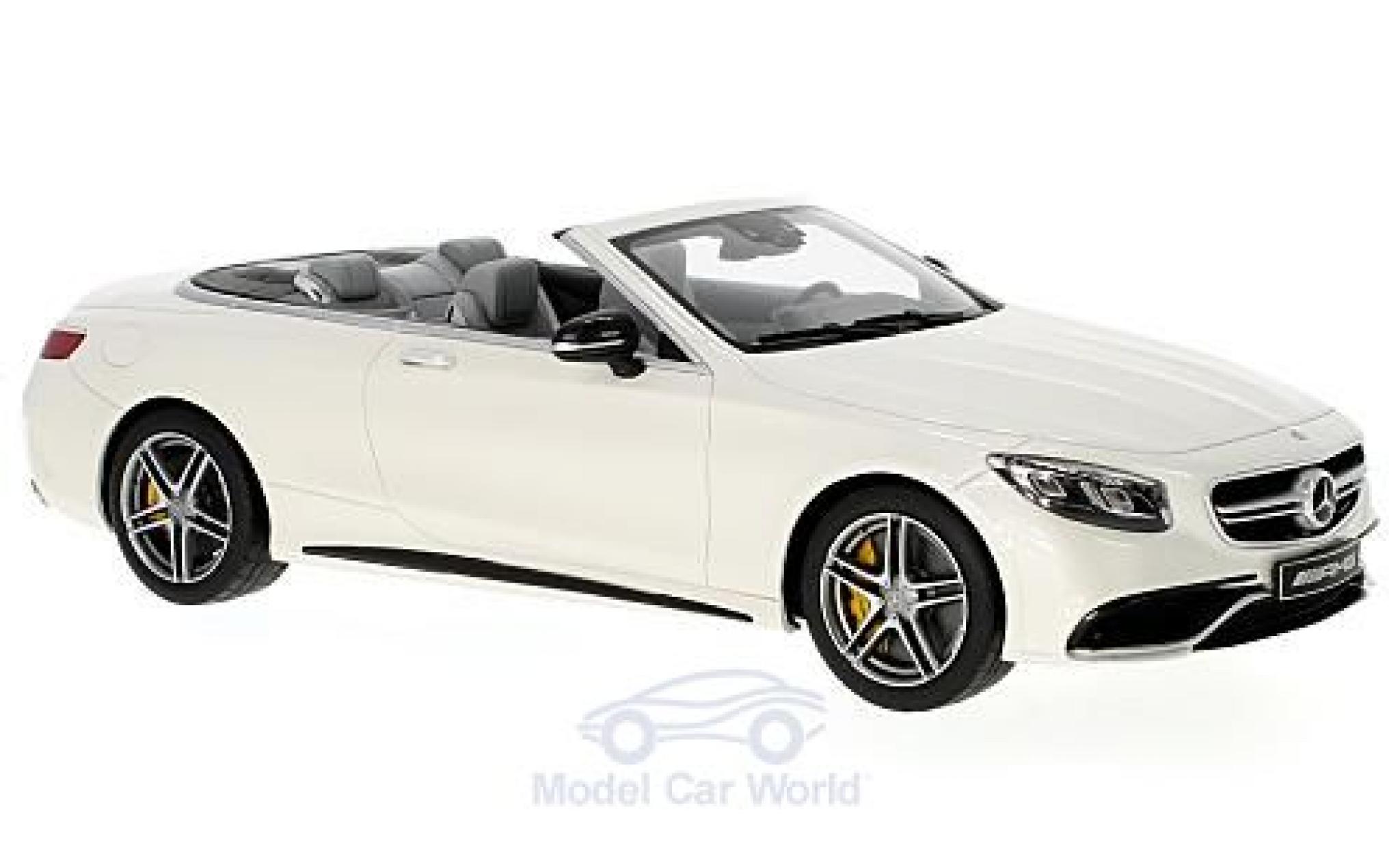 Mercedes Classe S 1/18 GT Spirit AMG S 63 Cabriolet bianco modellino in miniatura
