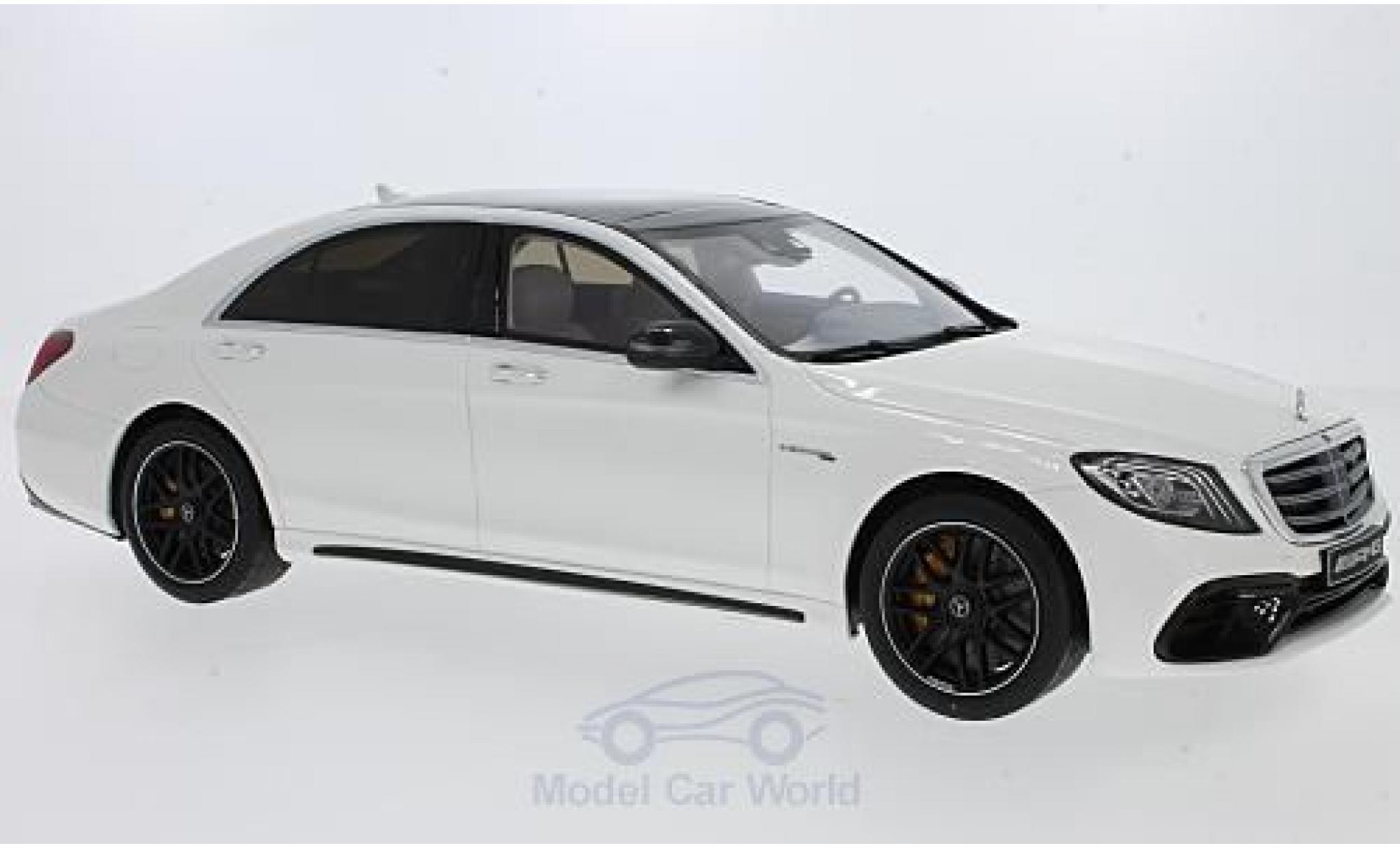 Mercedes Classe S 1/18 GT Spirit AMG S 63 Mopf Lang bianco modellino in miniatura