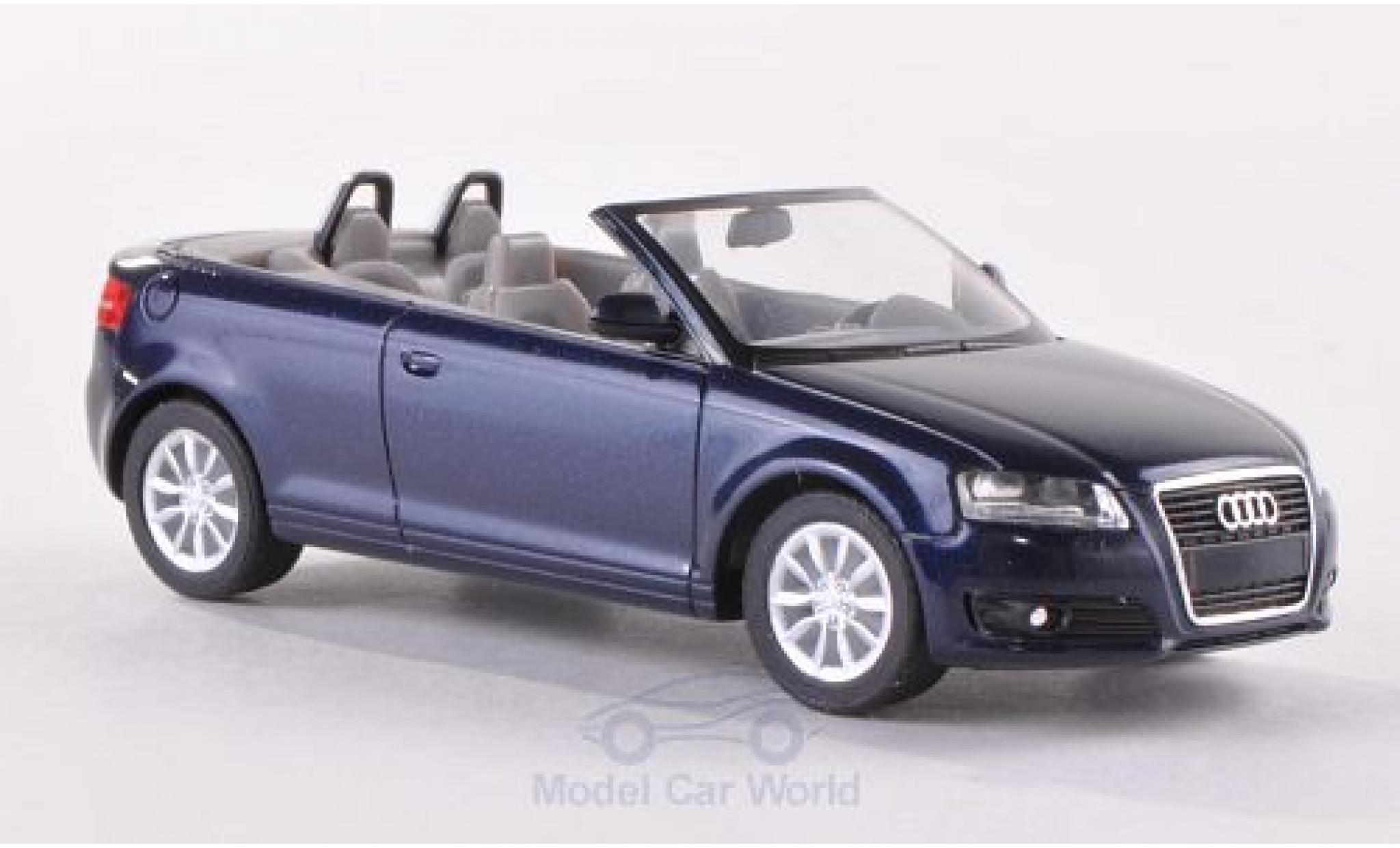 Audi A3 1/87 Herpa Cabriolet (8P) metallico blu 2008 es Interieur modellino in miniatura