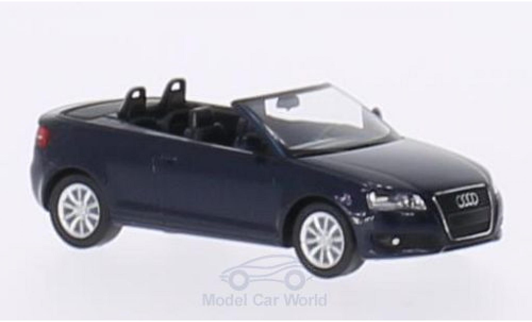 Audi A3 1/87 Herpa Cabriolet (8P) metallico blu 2008 neroes Interieur modellino in miniatura