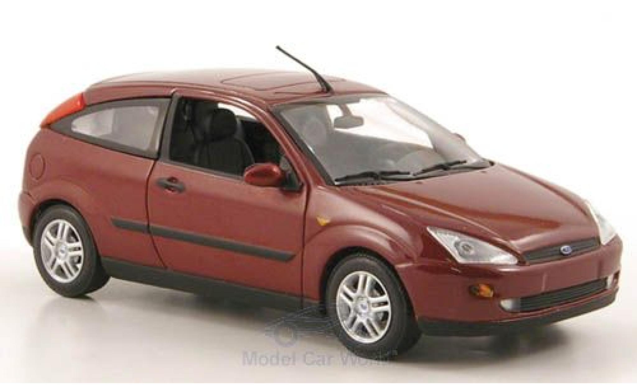 Ford Focus 1/43 Minichamps MkI 3-Türer metallico rosso 2002 modellino in miniatura