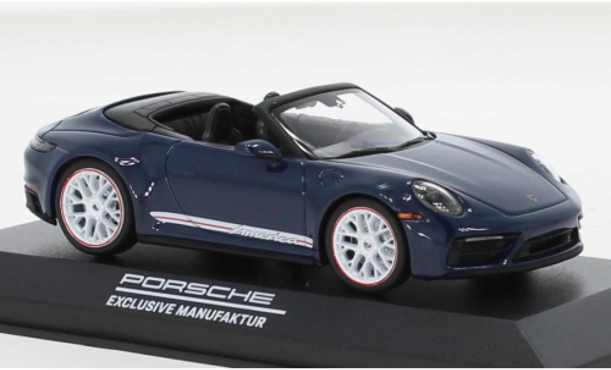 Porsche 992 GTS 1/43 Minichamps 991  Carrera Cabriolet America Edition blu 2022 modellino in miniatura
