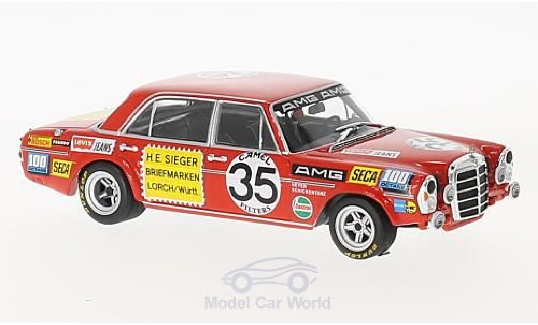 Mercedes 300 SEL 1/43 Minichamps SEL 6.8 AMG No.35 Briefmarken Sieger 24h Spa 1971 H.Heyer/C.Schickentanz modellino in miniatura