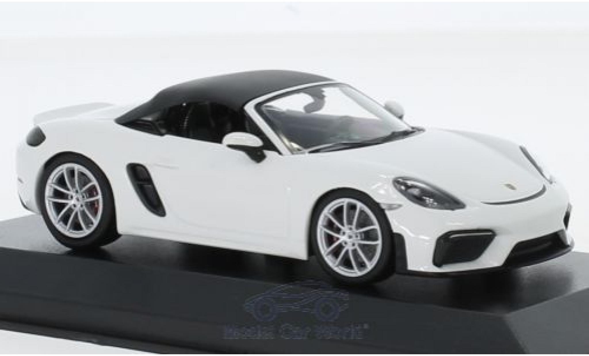 Porsche Boxster 1/43 Minichamps 718 (982) Spyder bianco 2019 modellino in miniatura