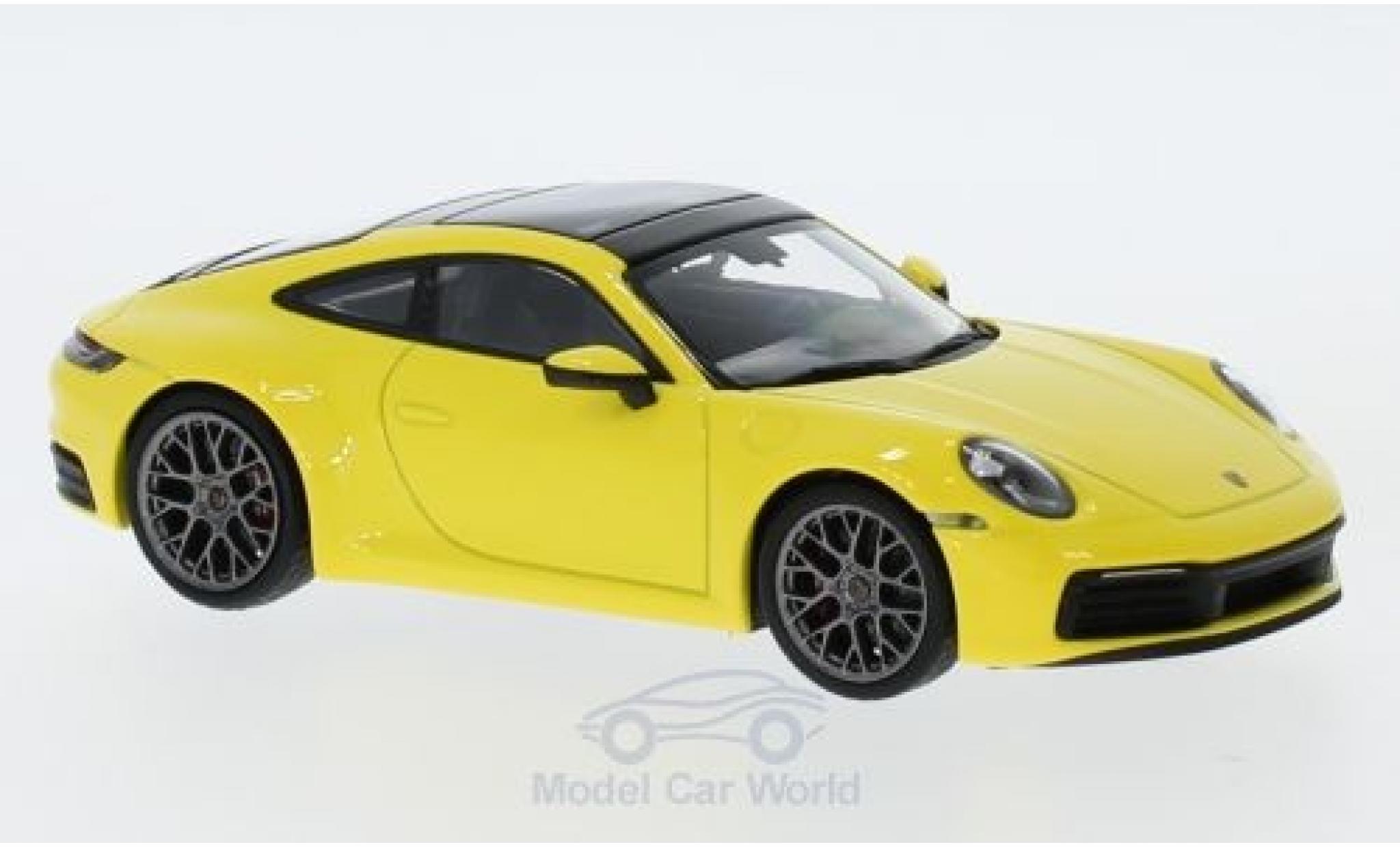 Porsche 992 4S 1/43 Minichamps 911 () Carrera 4S giallo 2019 modellino in miniatura