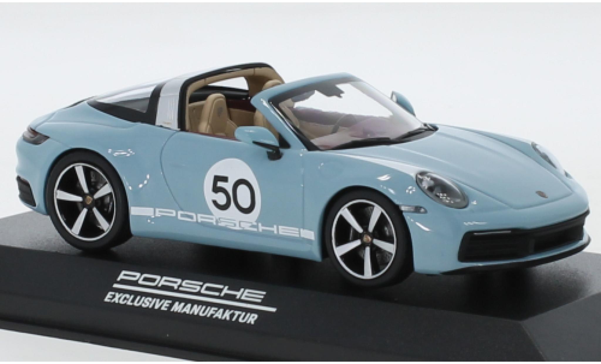 Porsche 992 Targa 1/43 Minichamps 911 () Targa 4S blu/Dekor No.50 Heritage Design Edition modellino in miniatura