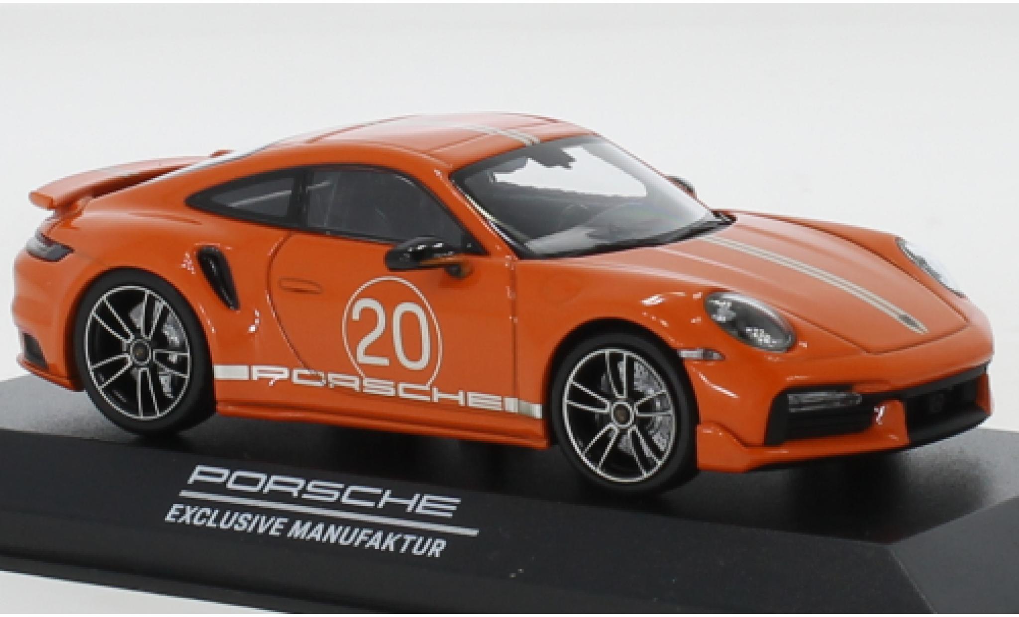 Porsche 992 Turbo s 1/43 Minichamps 911 () Turbo S orange China 20th Anniversary modellino in miniatura