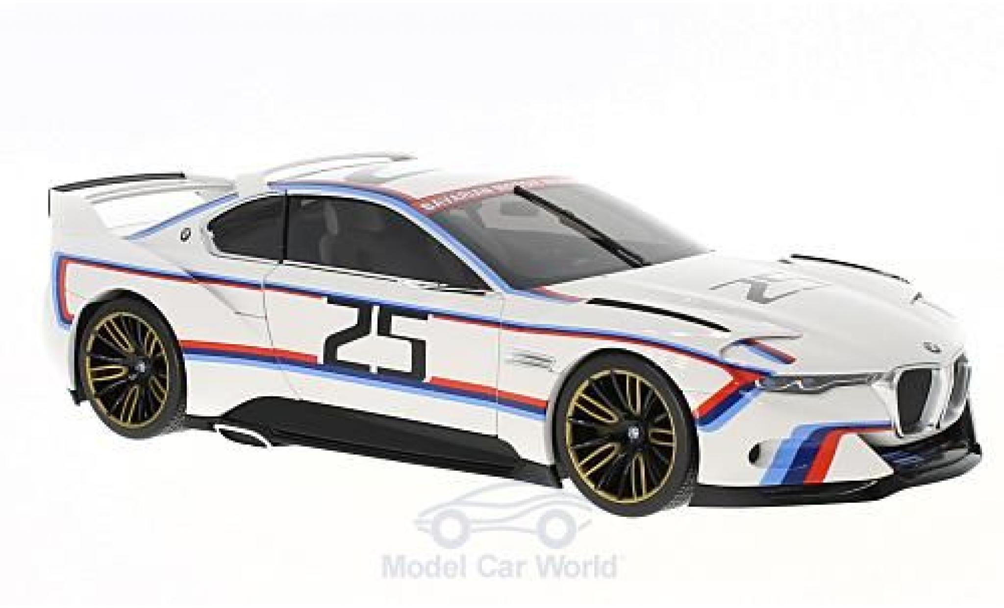 Bmw 3.0 S 1/18 Norev CSL Hommage R bianco 2015 No.25 Pebble Beach modellino in miniatura
