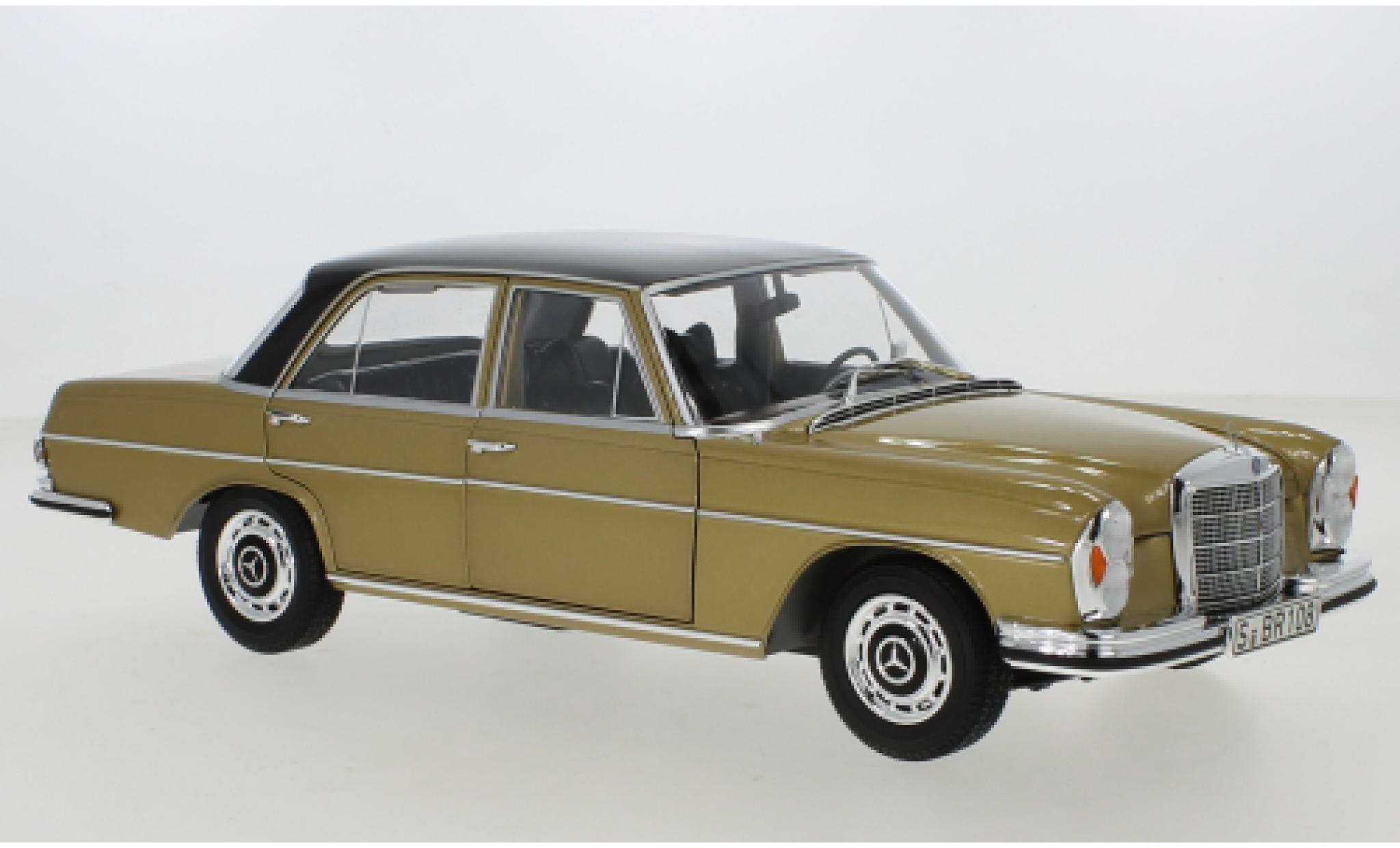 Mercedes 280 1/18 Norev SE (W108) metallise beige/nero 1968 modellino in miniatura