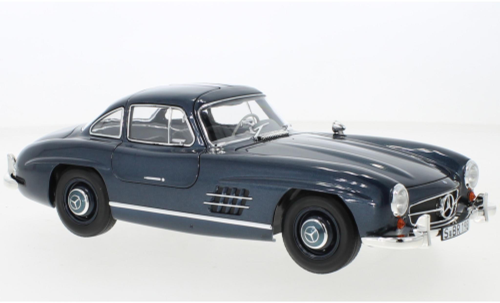 Mercedes 300 1/18 Norev SL (W198) metallise blu 1954 modellino in miniatura