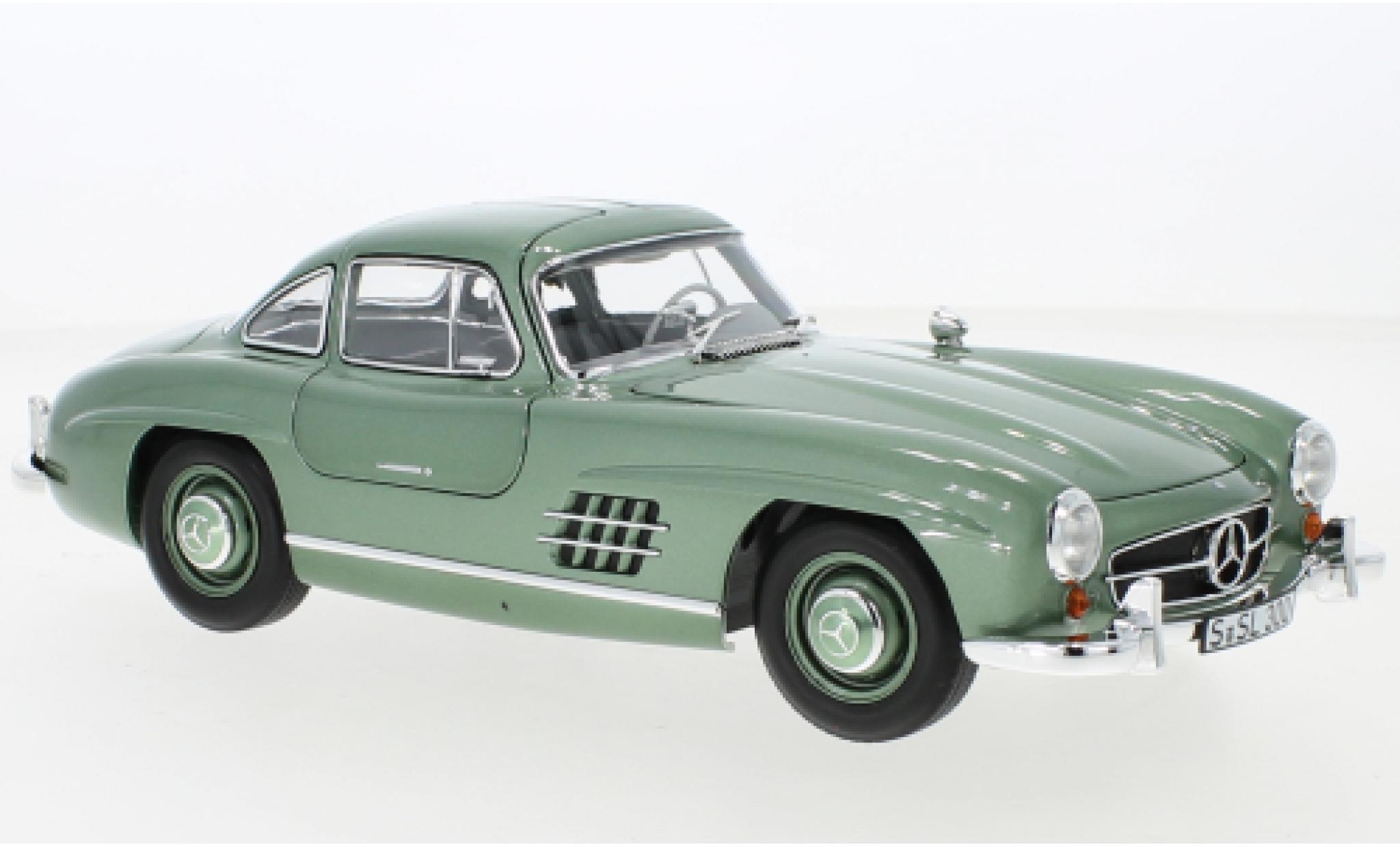 Mercedes 300 1/18 Norev SL (W198) metallise la chaux 1954 modellino in miniatura