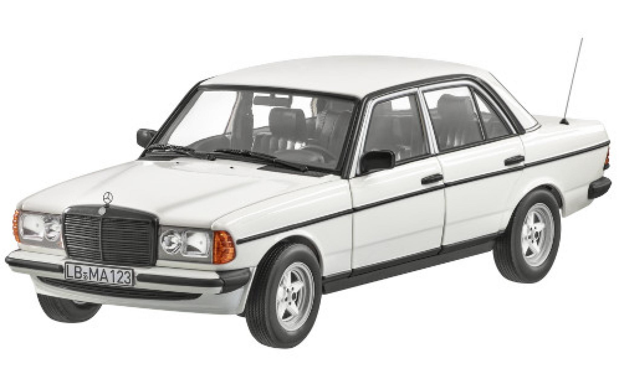 Mercedes 200 1/18 Norev (W123) bianco mit AMG-Bodykit modellino in miniatura