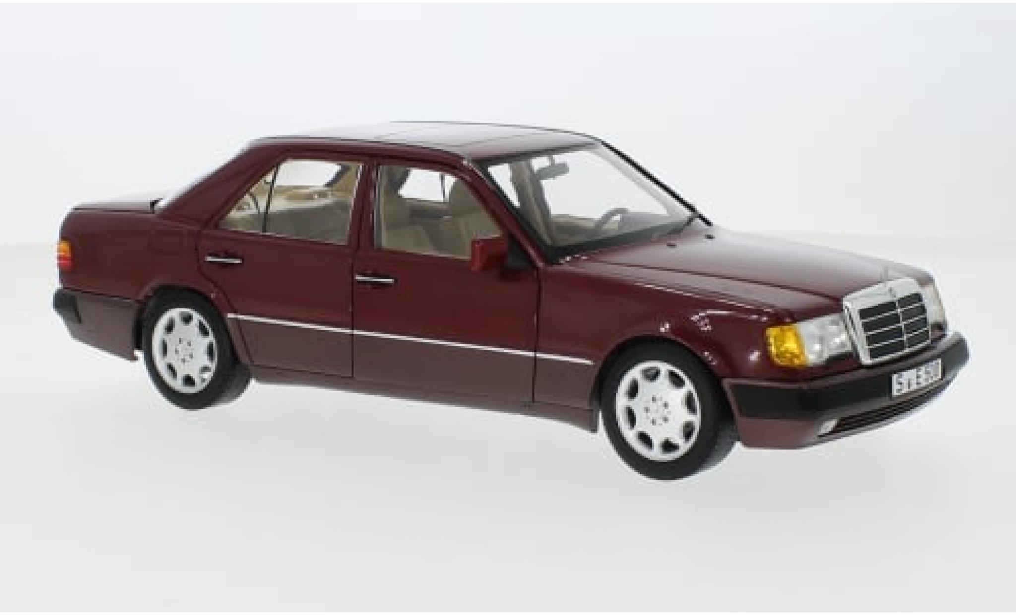Mercedes 500 1/18 I Norev E (W124) metallise rot 1991 1:18 modellino in miniatura