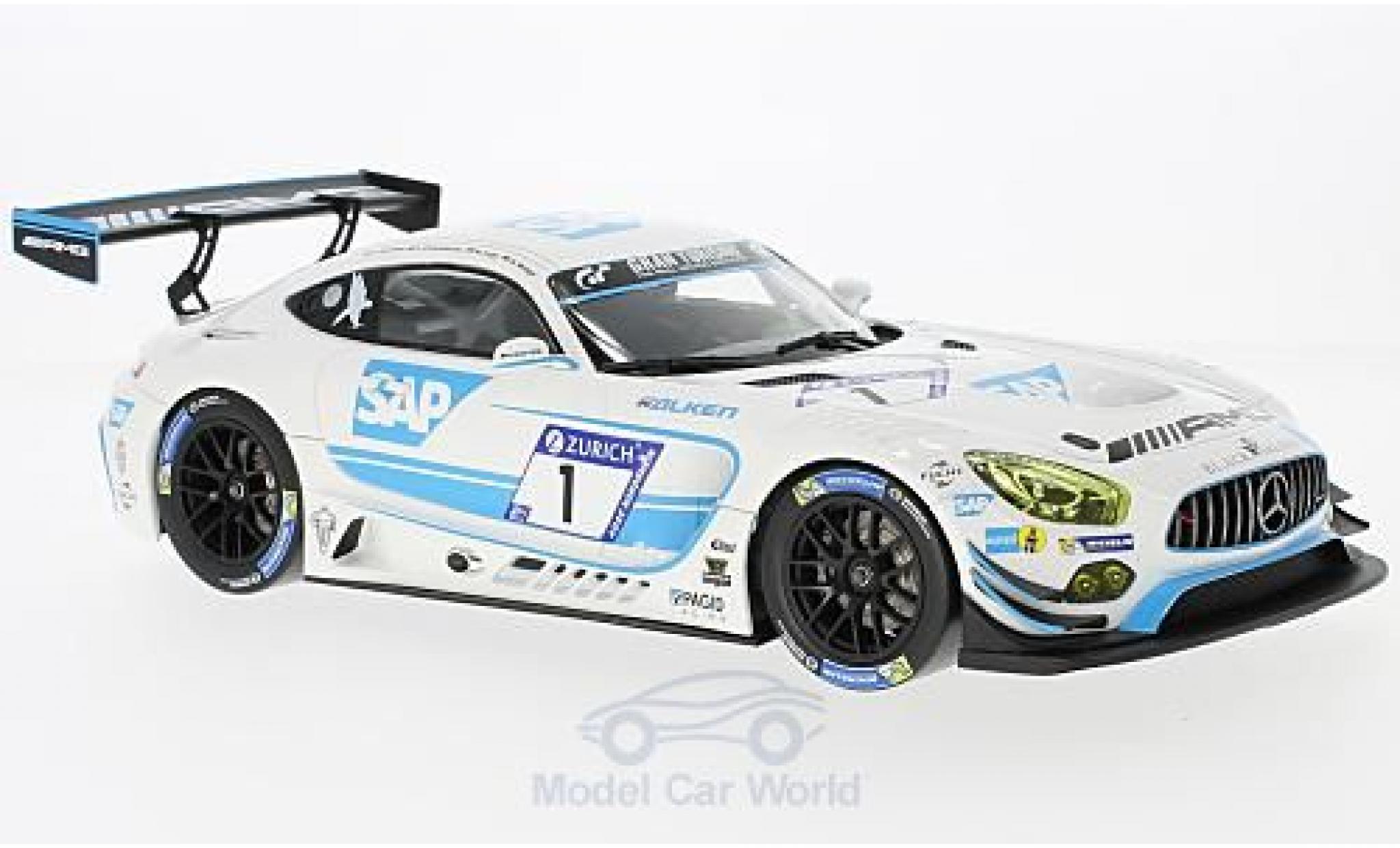 Mercedes AMG GT 1/18 Norev 3 No.1 AMG Black falcon SAP 24h Nürburgring 2017 Y.Buurman/A.Christodoulou/M.Engel/M.Metzger modellino in miniatura
