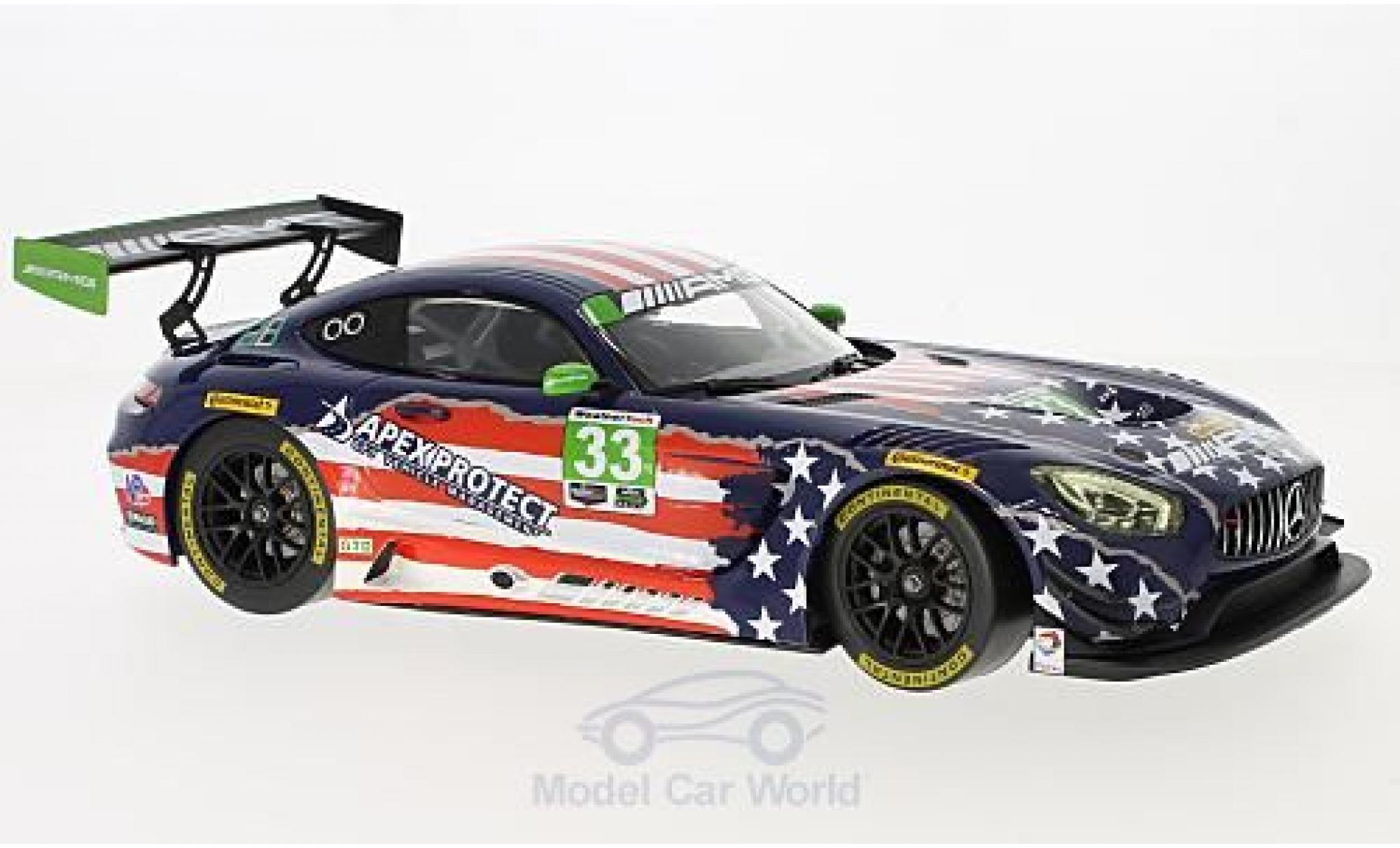 Mercedes AMG GT 1/18 Norev 3 No.33 Team Riley Motorsports IMSA 6h Watkins Glen 2017 B.Keating/J.Bleekemolen modellino in miniatura