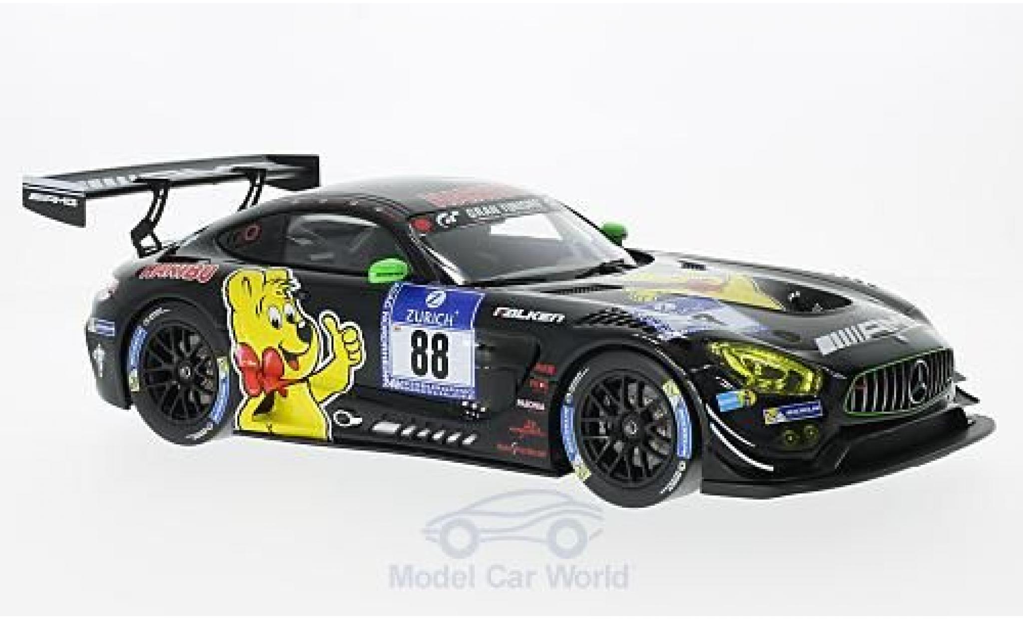 Mercedes AMG GT 1/18 Norev 3 No.88 AMG Haribo Racing Haribo 24h Nürburgring 2016 U.Alzen/L.D.Arnold/M.Götz/J.Seyffarth modellino in miniatura