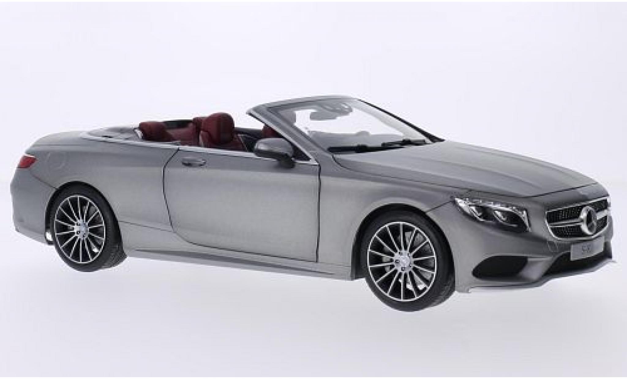 Mercedes Classe S 1/18 Norev Cabriolet (A127) grigio Softtop couché avec modellino in miniatura