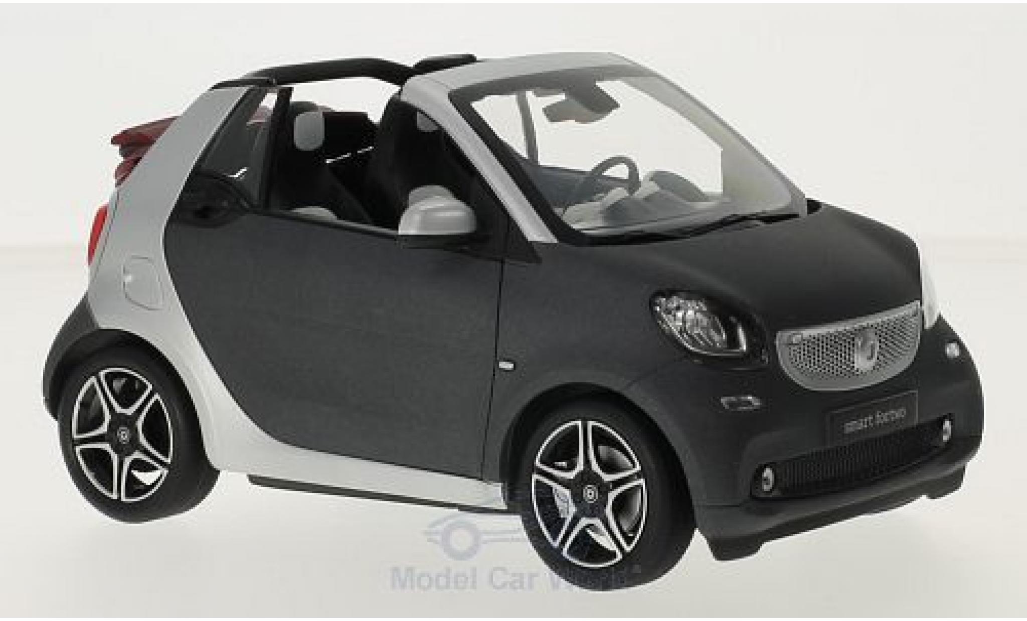 Smart ForTwo 1/18 Norev fortwo Cabrio (A453) matt-grigio/grigio Softtop liegt bei modellino in miniatura
