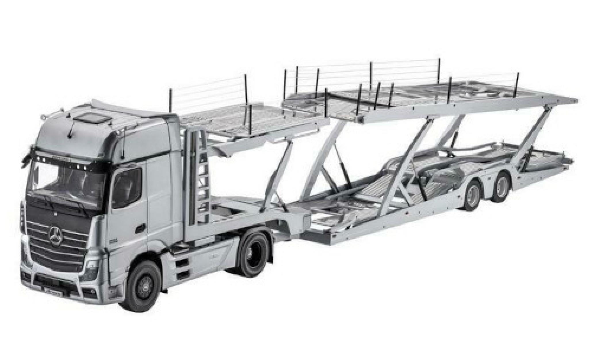 Mercedes Actros 1/18 NZG Autotransporter grigio avec Lohr remorque modellino in miniatura