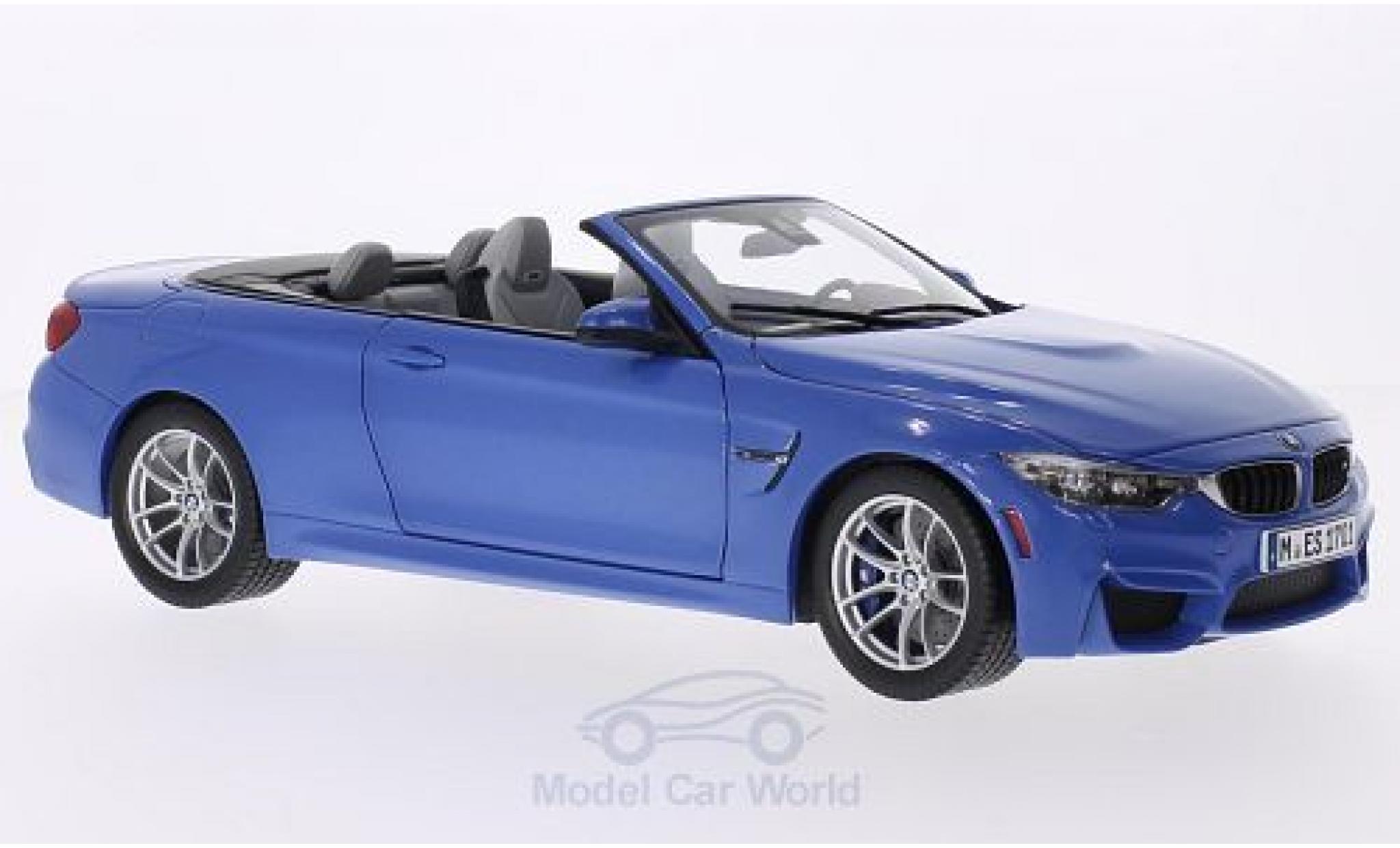Bmw M4 1/18 Paragon Convertibile metallico blu 2015 ohne Vitrine modellino in miniatura