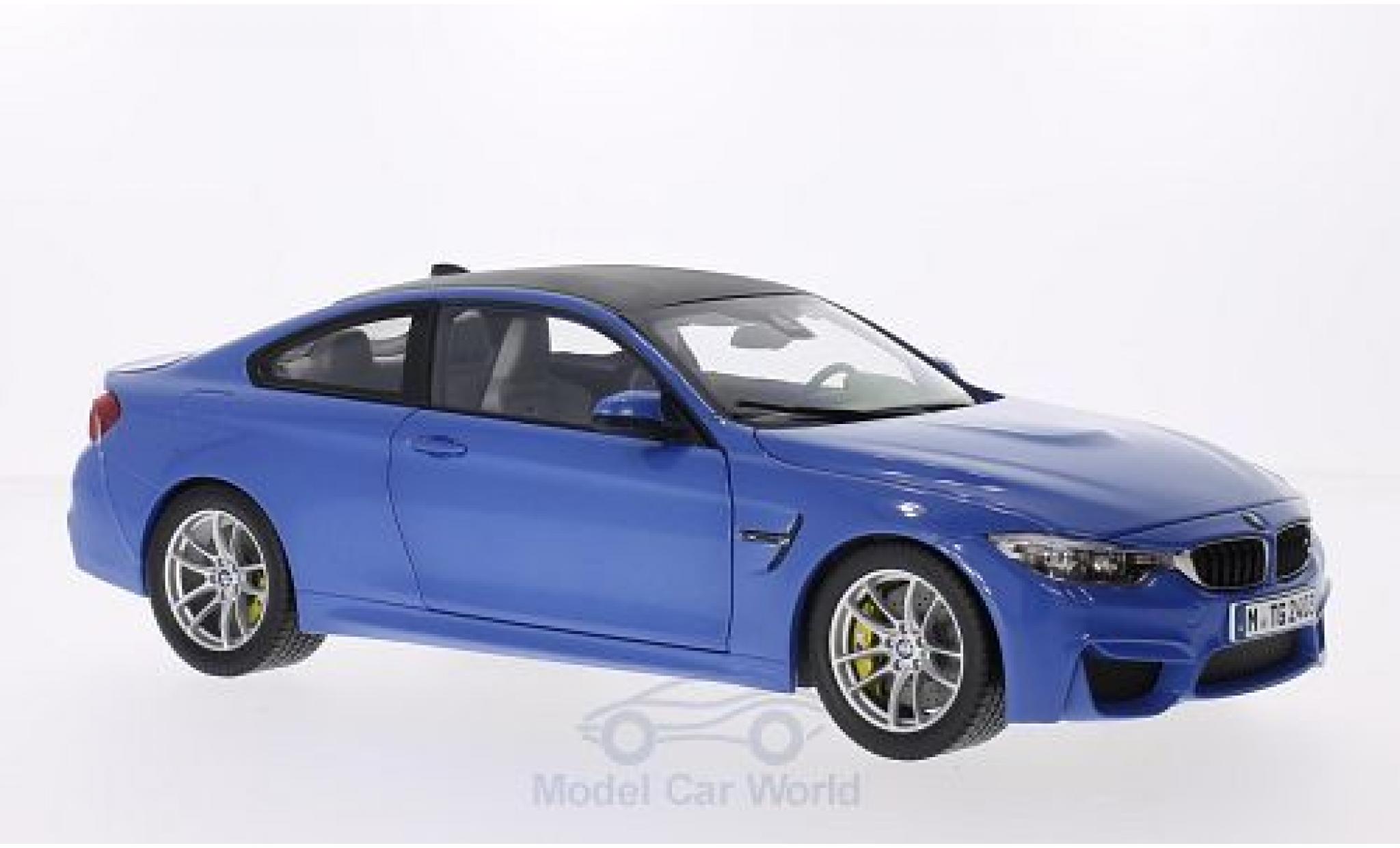 Bmw M4 1/18 Paragon Coupe metallico blu/carbon 2014 modellino in miniatura